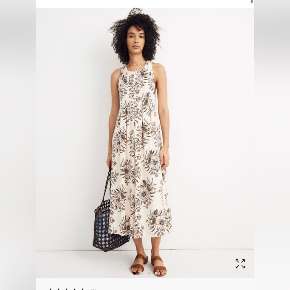 Madewell T-Back Midi Dress in Painted Blooms Size 2